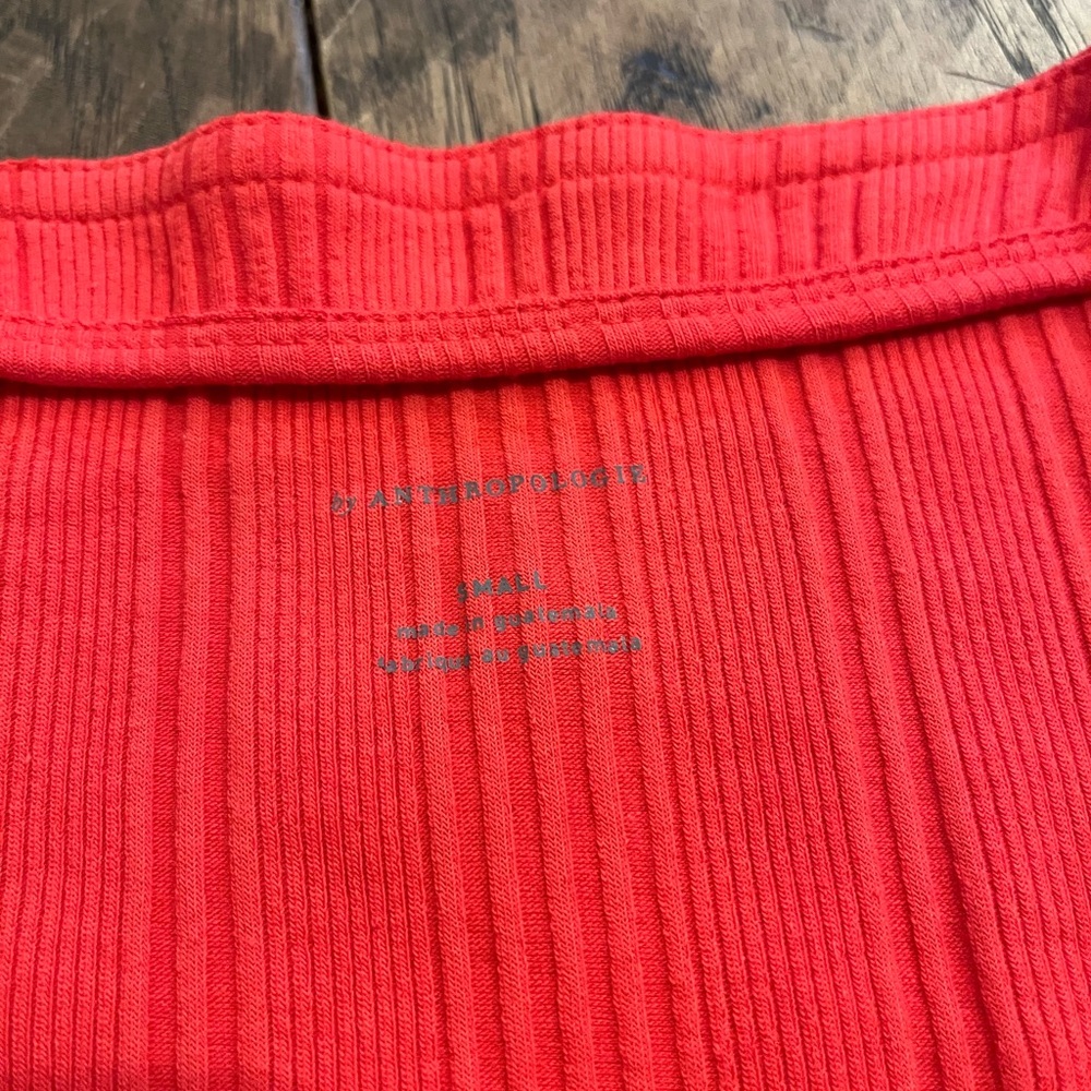 Anthropologie Mika Rib Knit Top Red - Picture 7 of 8